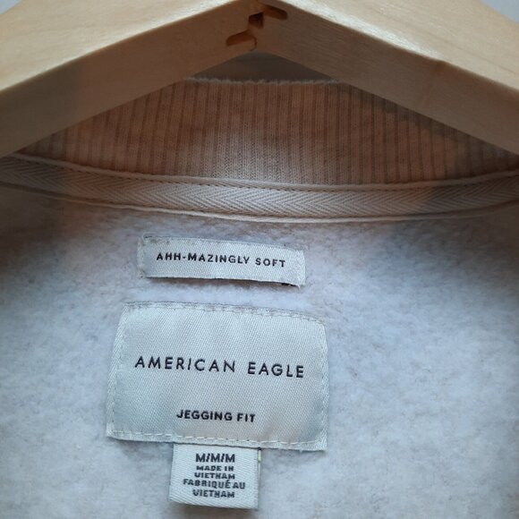 American Eagle Sweatshirt Womens Medium Beige Camo Sweater Oversize Jegging Fit - Picture 5 of 9